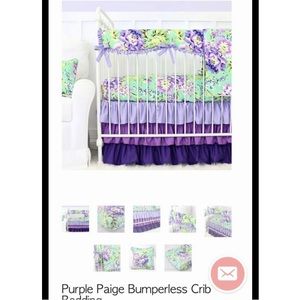 Caden Lane Purple Paige Bumperless Crib Bedding